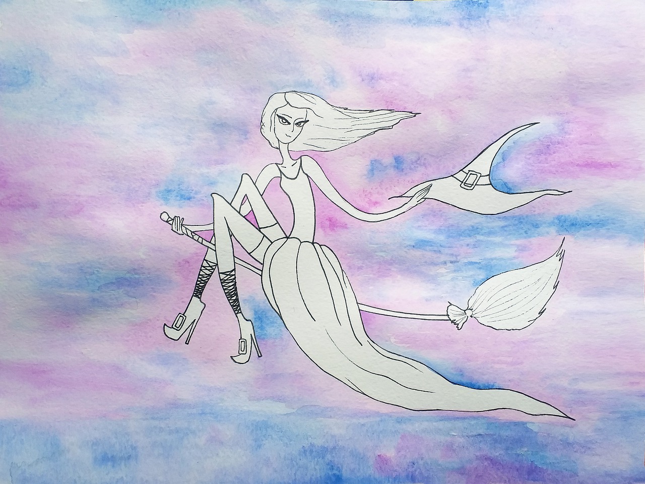 Comment Dessiner Une Sorcière Sur Son Balai Faire un dessin sorcière et bien s'amuser avec son enfant.