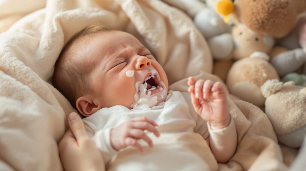 bébé 2 mois salive beaucoup et pleure