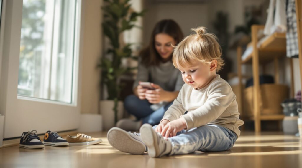 à quel âge bébé met ses chaussures tout seul