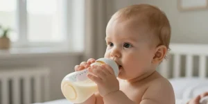 a quel age un bebe tient son biberon seul